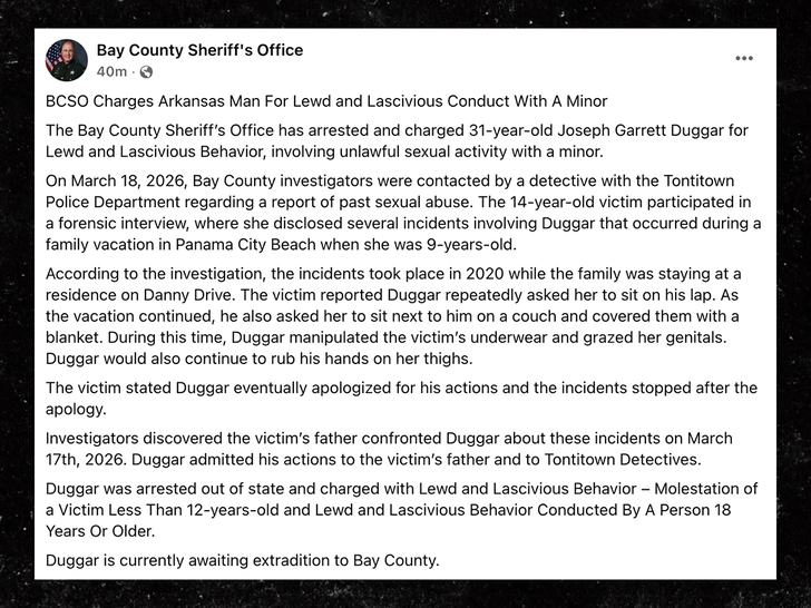 Joseph Garrett Duggar facebook sub