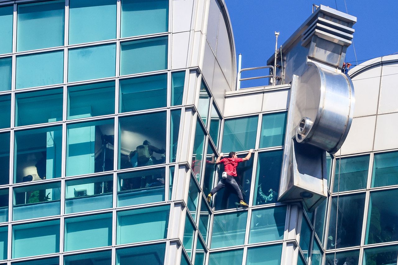 Alex Honnold climbing the Taipei 101 building in Taiwan on Jan. 25, 2026Credit: I-Hwa Cheng / AFP via Getty