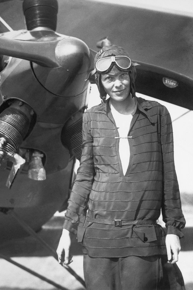 Amelia Earhart stands in front of her airplane. Amelia Earhart stands in front of her airplaneCredit: Bettmann Archive
