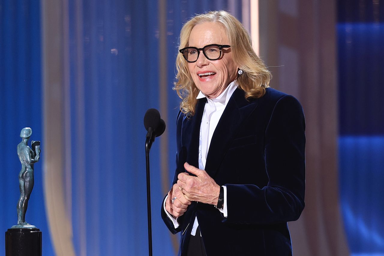 Amy Madigan accepts her trophy at the 32nd Annual Actor Awards on March 1, 2026Credit: Matt Winkelmeyer/Getty