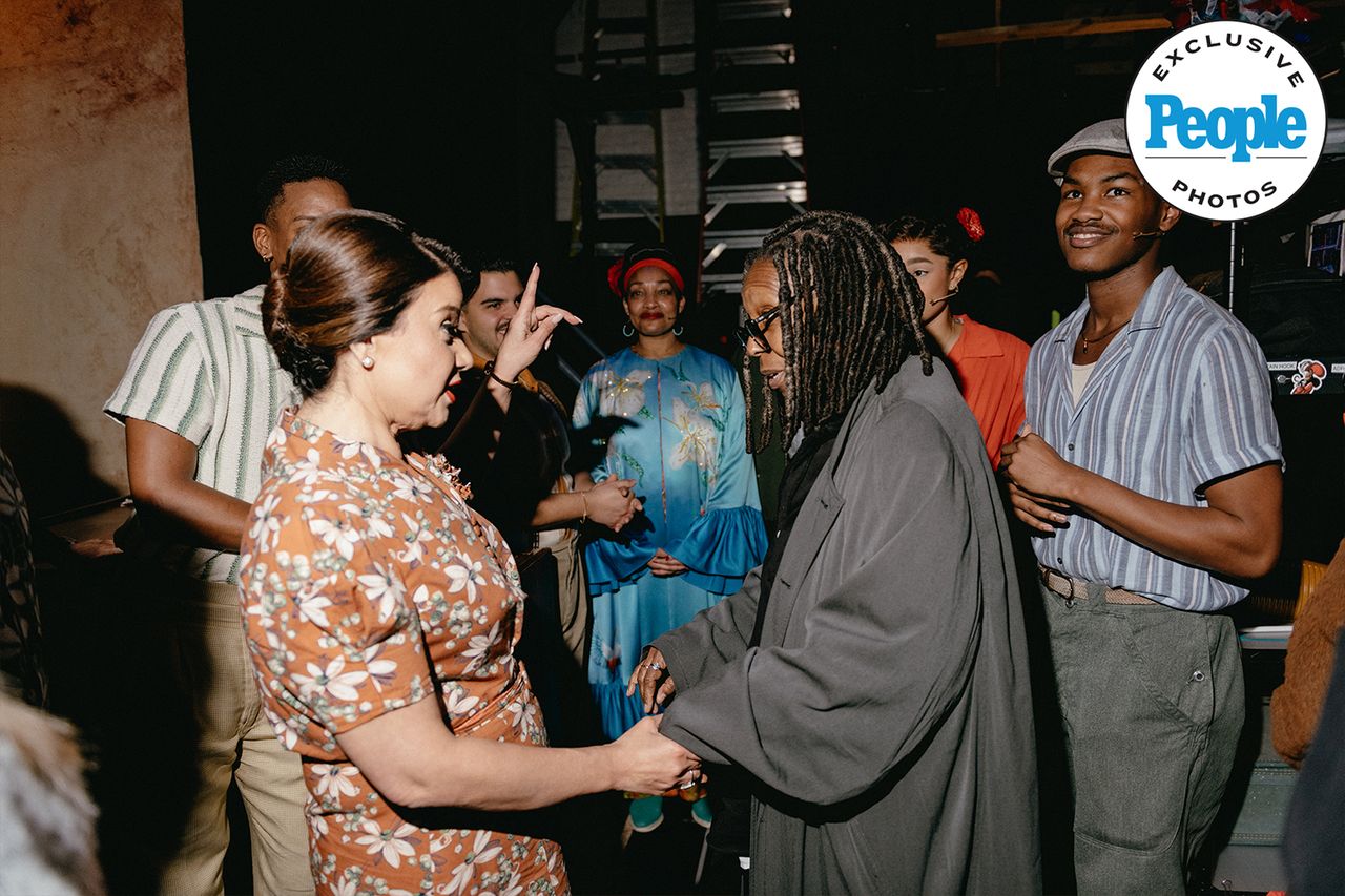 Whoopi Goldberg (right) visits with Ana Navarro (left) after her debut in 'Buena Vista Social Club' on BroadwayCredit: Andy Henderson