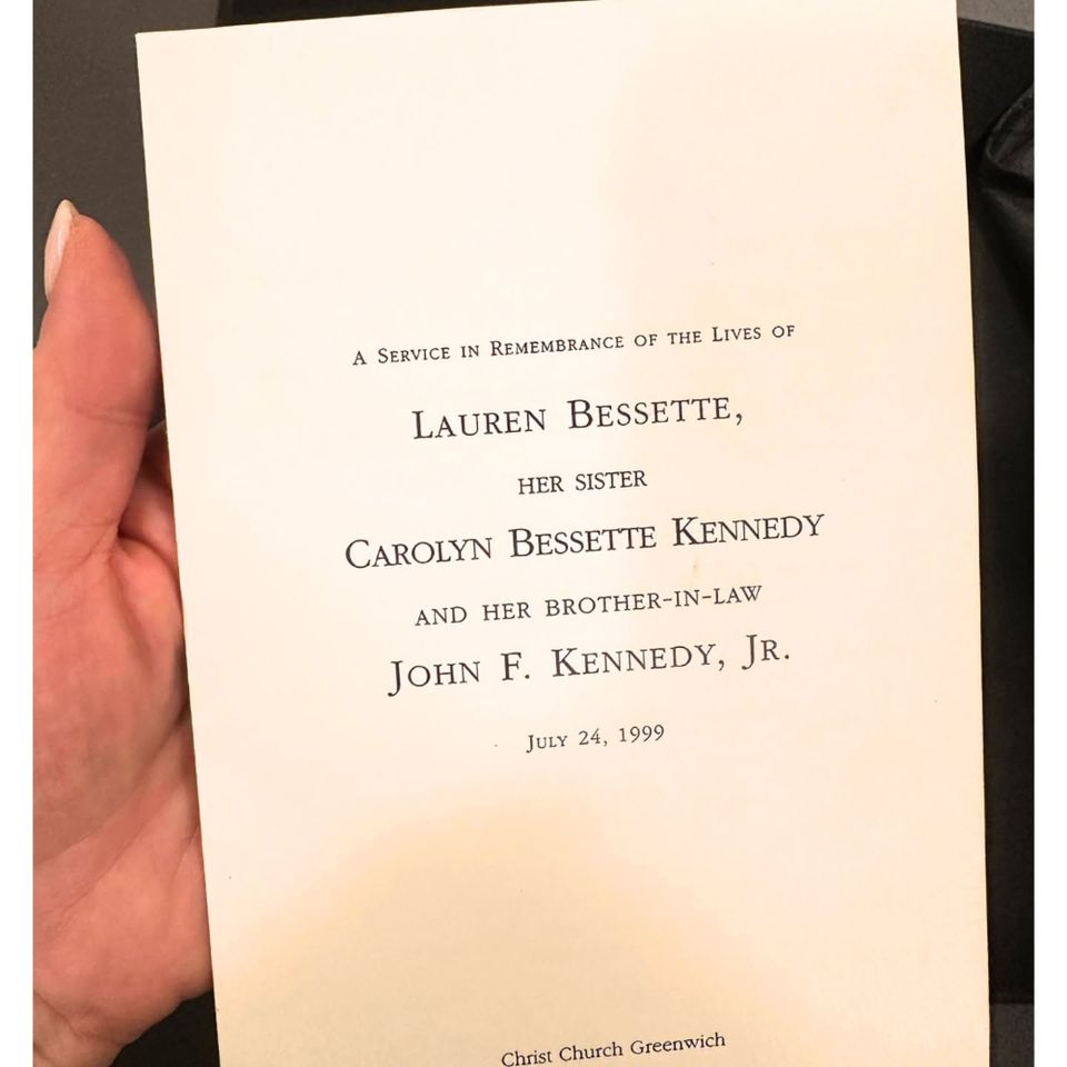 Church Where Memorial Service for JFK JR., Carolyn Bessette and Sister Lauren Took Place in 1999 Shares Program The front of the 1999 memorial service programCredit: Christ Church Greenwich/Instagram