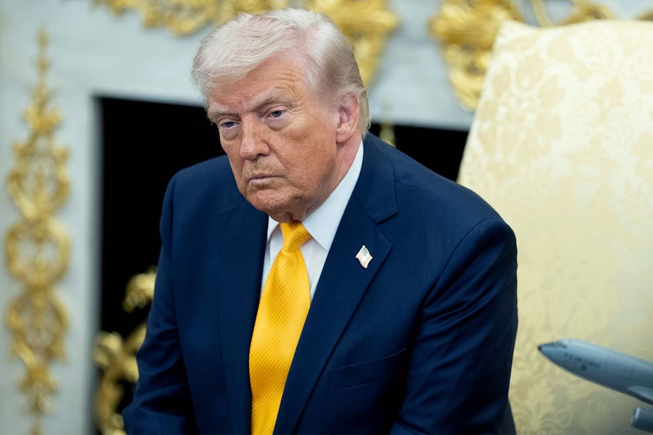 US President Donald Trump during a meeting with Sanae Takaichi, Japan's prime minister, not pictured, in the Oval Office of the White House in Washington, DC, US, on Thursday, March 19, 2026. Donald Trump in the Oval Office in March 2026.Credit: Aaron Schwartz/CNP/Bloomberg via Getty