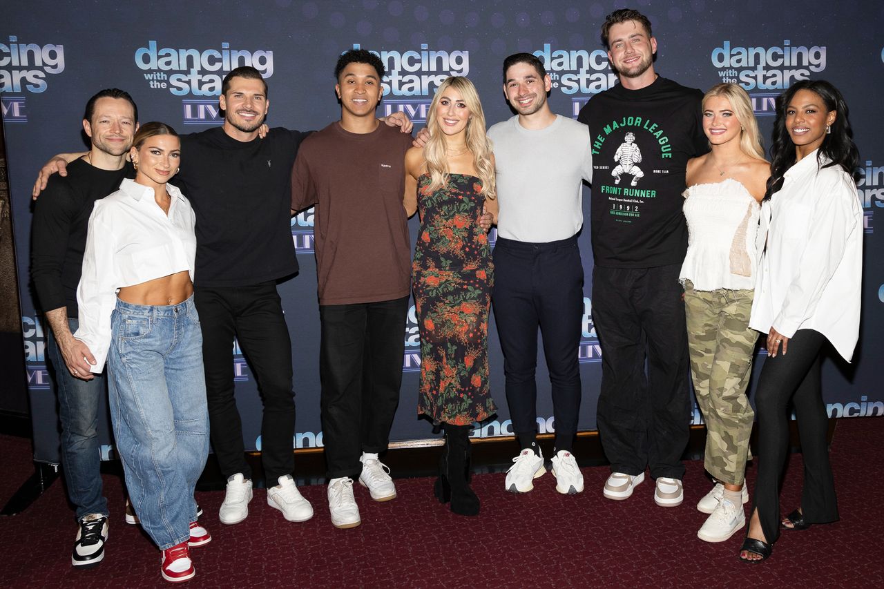 Pasha Pashkov, Daniella Karagach, Gleb Savchenko, Brandon Armstrong, Emma Slater, Alan Bersten, Harry Jowsey, Rylee Arnold and Britt Stewart Harry Jowsey with members of the 'DWTS' cast pose at the Hollywood Pantages Theatre on March 26, 2024Credit: Corine Solberg/Getty