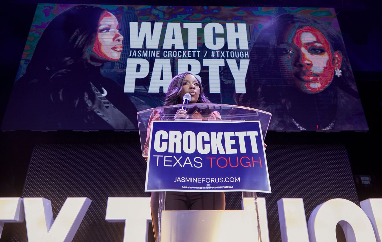 Representative Jasmine Crockett, a Democrat from Texas and US Senate candidate, speaks during a Texas primary election night event in Dallas, Texas, US, on Tuesday, March 3, 2026. Jasmine Crockett speaking at an event in Dallas, Texas, on March, 3, 2026Credit: Dylan Hollingsworth/Bloomberg via Getty