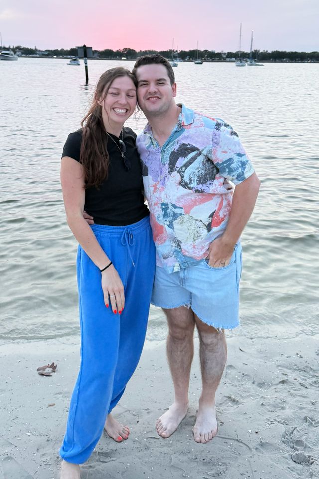 Man meets baby wearing jorts. Molly and Michael BarnesCredit: Courtesy of Molly Barnes
