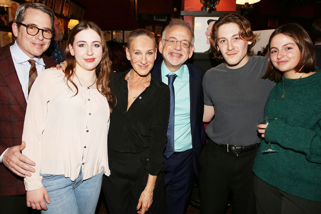 Matthew Broderick, Marion Loretta Elwell Broderick, Sarah Jessica Parker, Marc Shaiman, James Wilkie Broderick and Tabitha Hodge BroderickCredit: Bruce Glikas/Getty