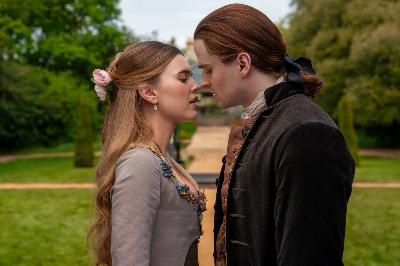 Carla Woodcock and Charles Vandervaart in 'Outlander.'Credit: Robert Wilson/Starz