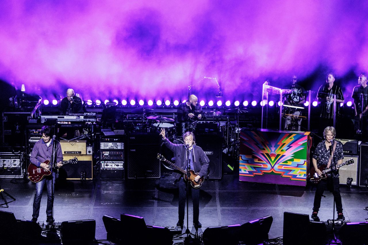 Paul McCartney Recalls the Beatles' First Trip to America as He Performs Intimate Concert in L.A. Paul McCartney during his March 27 show at the Fonda Theatre in Los Angeles.Credit: MJ Kim