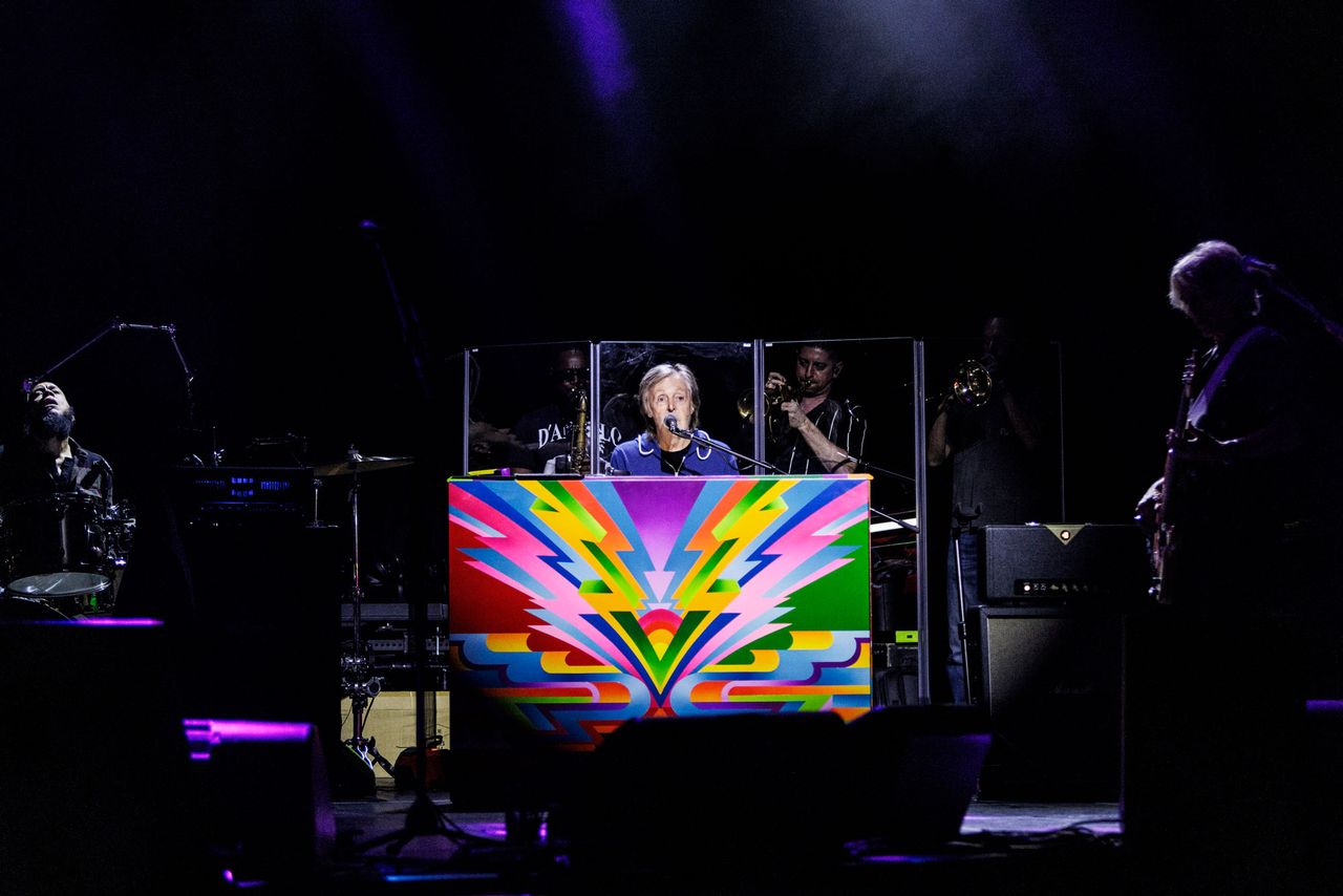 Paul McCartney Recalls the Beatles' First Trip to America as He Performs Intimate Concert in L.A. Paul McCartney during his March 27 show at the Fonda Theatre in Los Angeles.Credit: MJ Kim