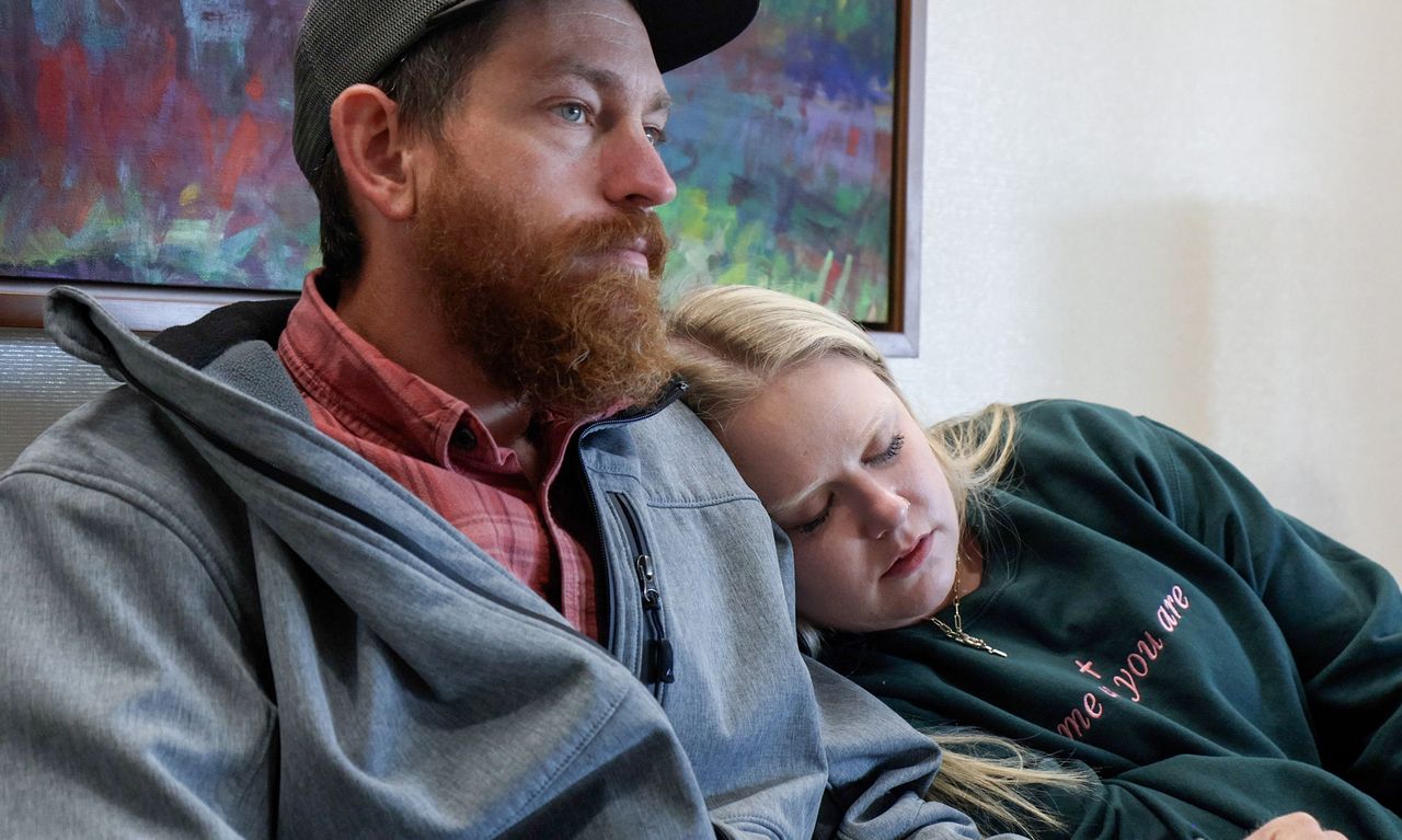 Spencer Laird and his wife CarlyAnn with Dr. Nicholas DeVito at Duke Cancer Center on November 20, 2025. Spencer Laird (left) and CarlyAnn Laird at Duke Cancer Center in November 2025Credit: Shawn Rocco/Duke Health