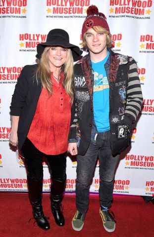 Susan Olsen and her son Michael Markwell at The Hollywood Museum on December 5, 2019 in Hollywood, CaliforniaCredit: Michael Tullberg/Getty
