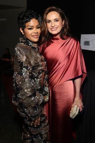 Teyana Taylor and Mariska Hargitay backstage the 37th Annual Producers Guild Awards at the Fairmont Century Plaza on Saturday, February 28, 2026 in Century City, Calif. Teyana Taylor and Mariska HargitayCredit: Todd Williamson/January Images