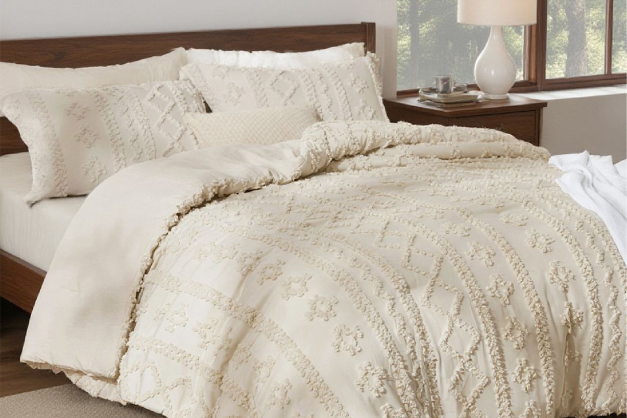 Bedsure GentleSoft™ Tufted Boho Farmhouse Shabby Chic Embroidery Bedding Set Credit: Wayfair