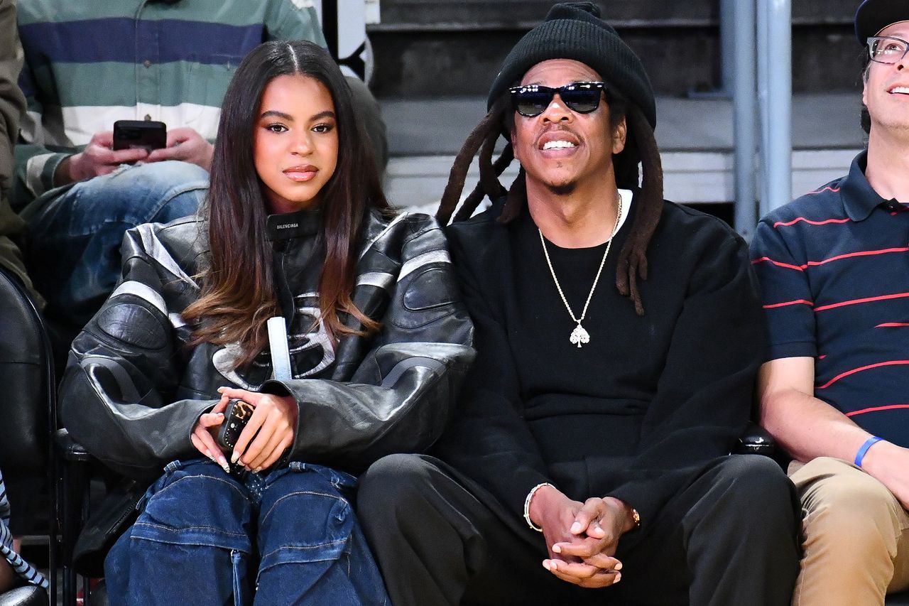 Jay-Z and Blue Ivy Carter on Dec. 10, 2025, in Los AngelesCredit: Allen Berezovsky/Getty