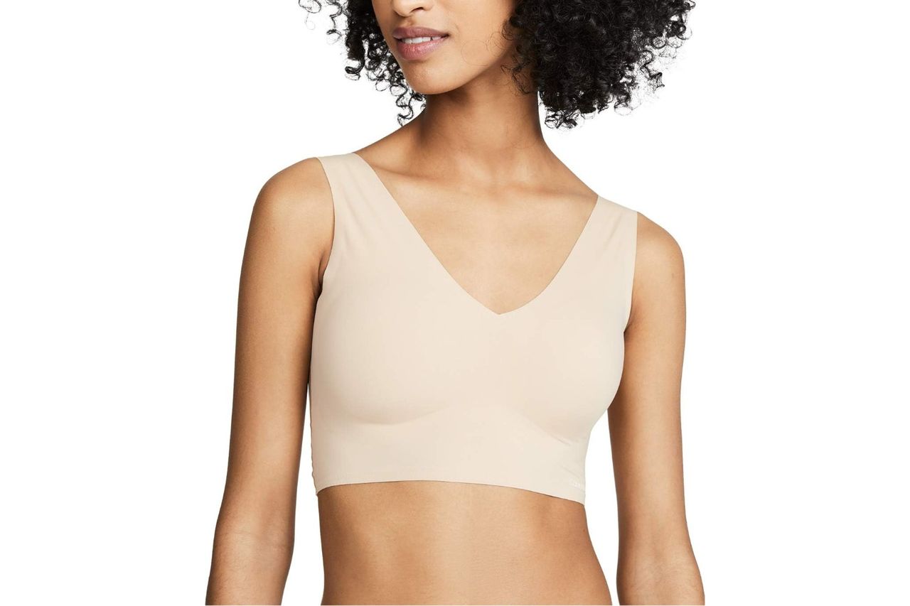 Calvin Klein Invisibles Comfort Seamless Lightly Lined V Neck Bralette Bra Credit: Amazon