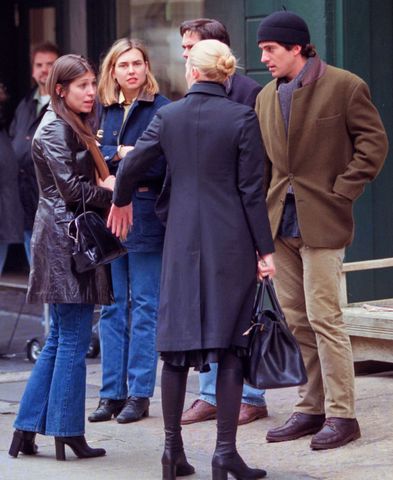 Lauren Bessette (left) chats with Carolyn (middle) and John (right) in N.Y.C.Credit: Lawrence Schwartzwald/Sygma via Getty