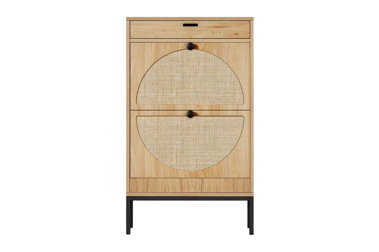 Cerina Boho Natural Rattan Shoe Storage Cabinet Credit: Wayfair