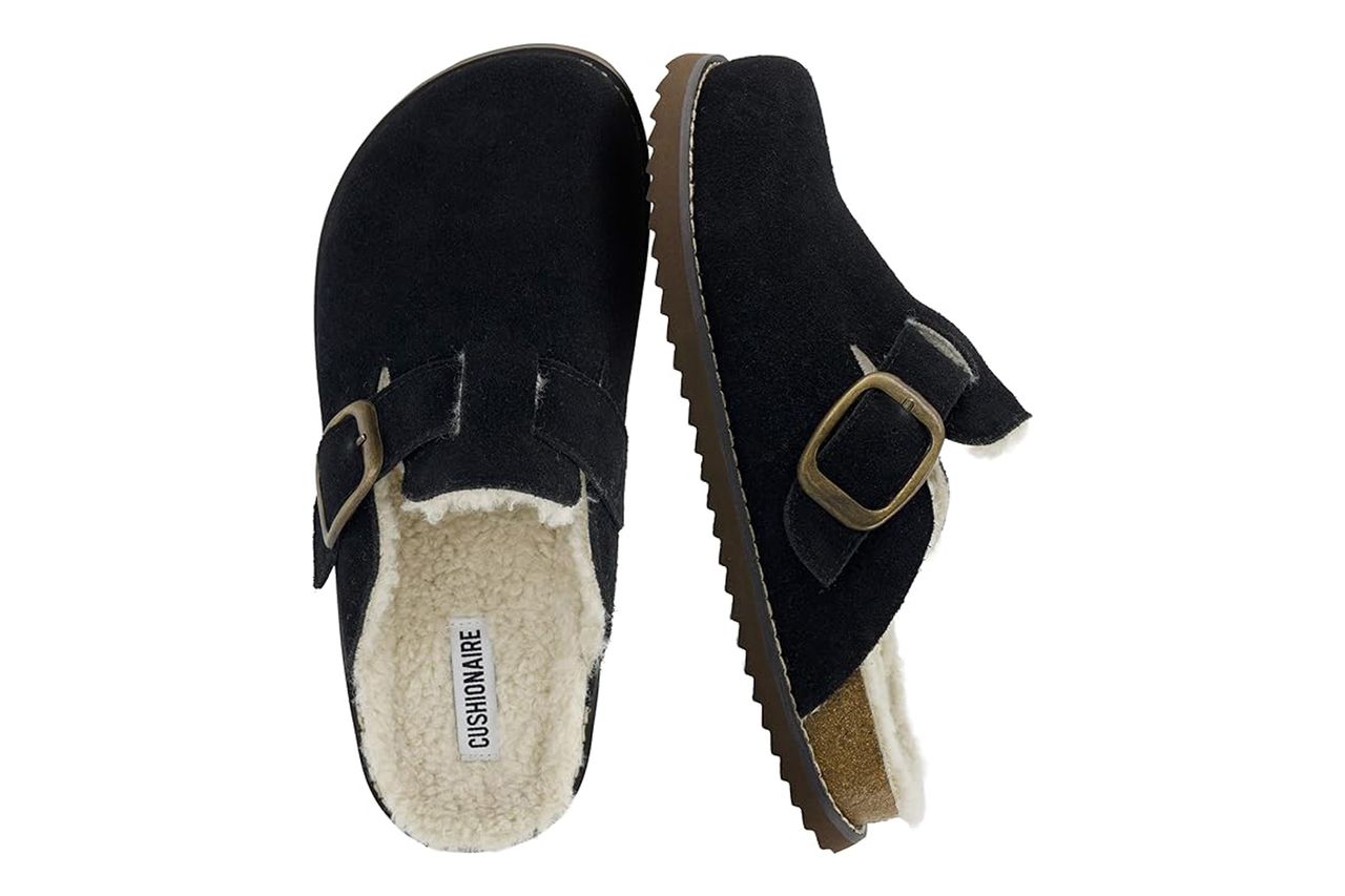 Amazon CUSHIONAIRE Blain Fur Genuine Suede Clogs Credit: Amazon