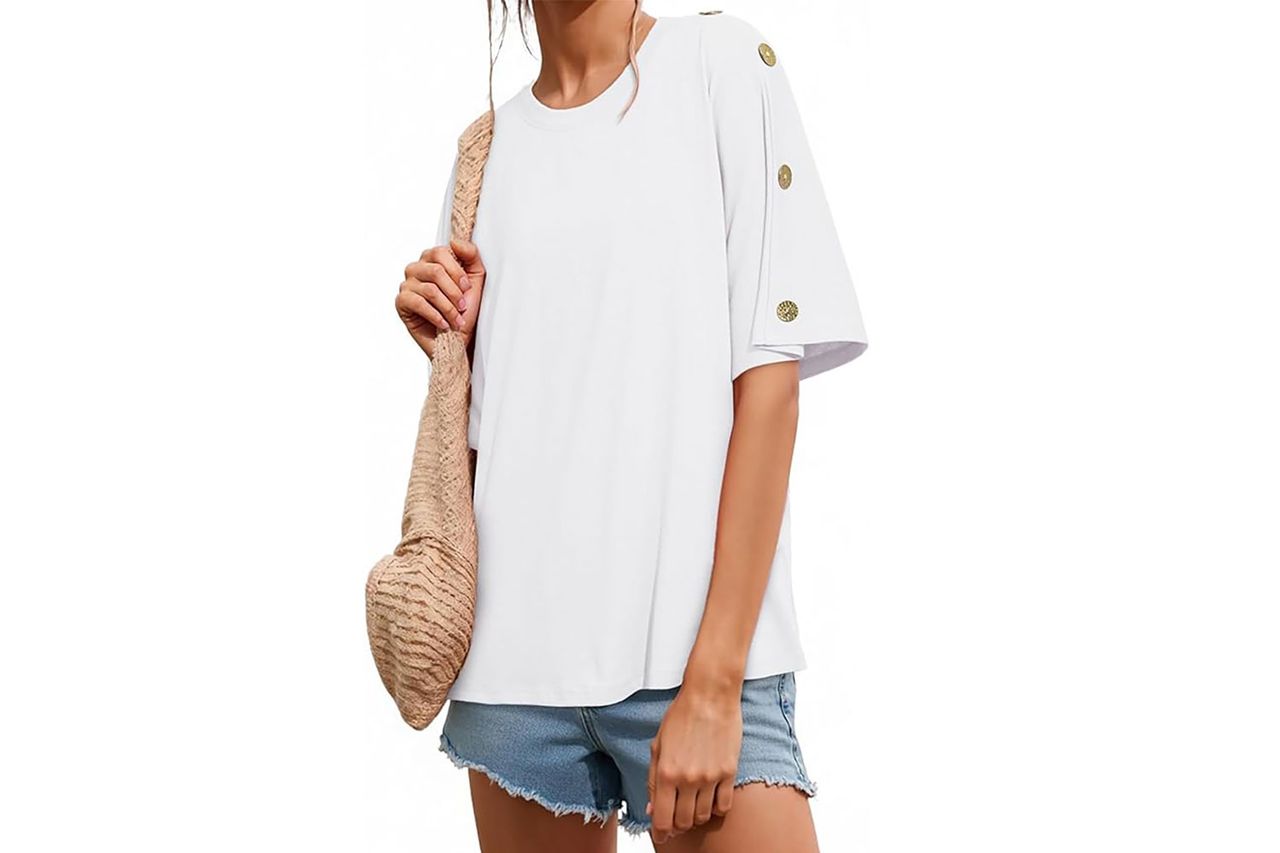 dokotoo womens short sleeve crew neck tops Credit: Amazon