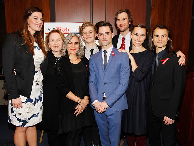 From left: Eliza Carson, Kate Burton, Laela Wilding, Finn McMurray, Quinn Tivey, Tarquin Wilding, Naomi Wilding, Rhys Tivey attend the AIDSWatch Positive Leadership Award Reception in Washington, D.C., on Feb. 29, 2016Credit: Paul Morigi/Getty Images