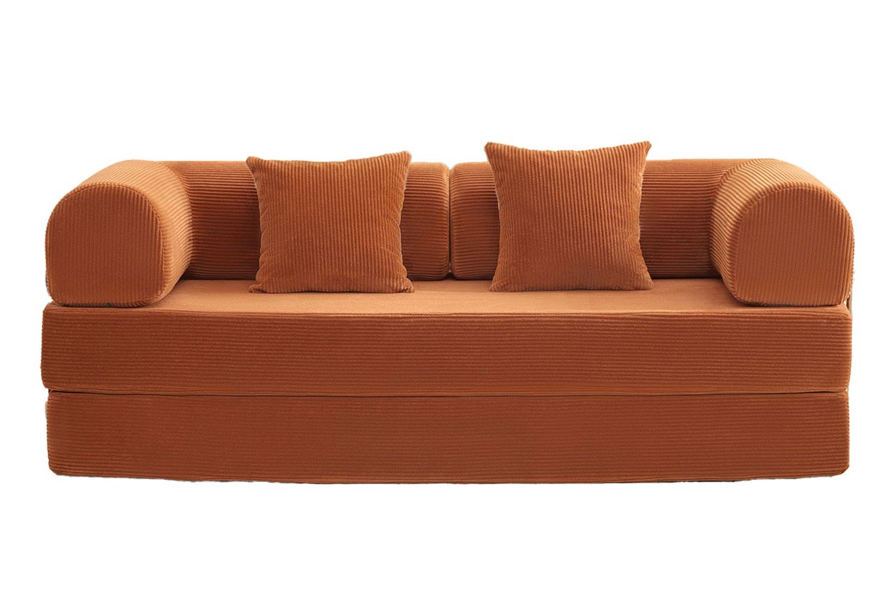 Foldable Three Person Fabric Sofa Bed Credit: Wayfair