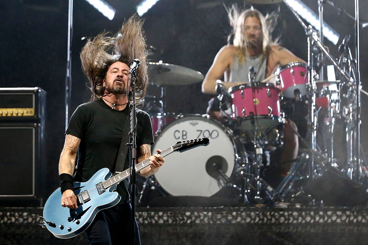 Dave Grohl and Taylor Hawkins performing in March 2022 just before Hawkins' deathCredit: Marcelo Hernandez/Getty