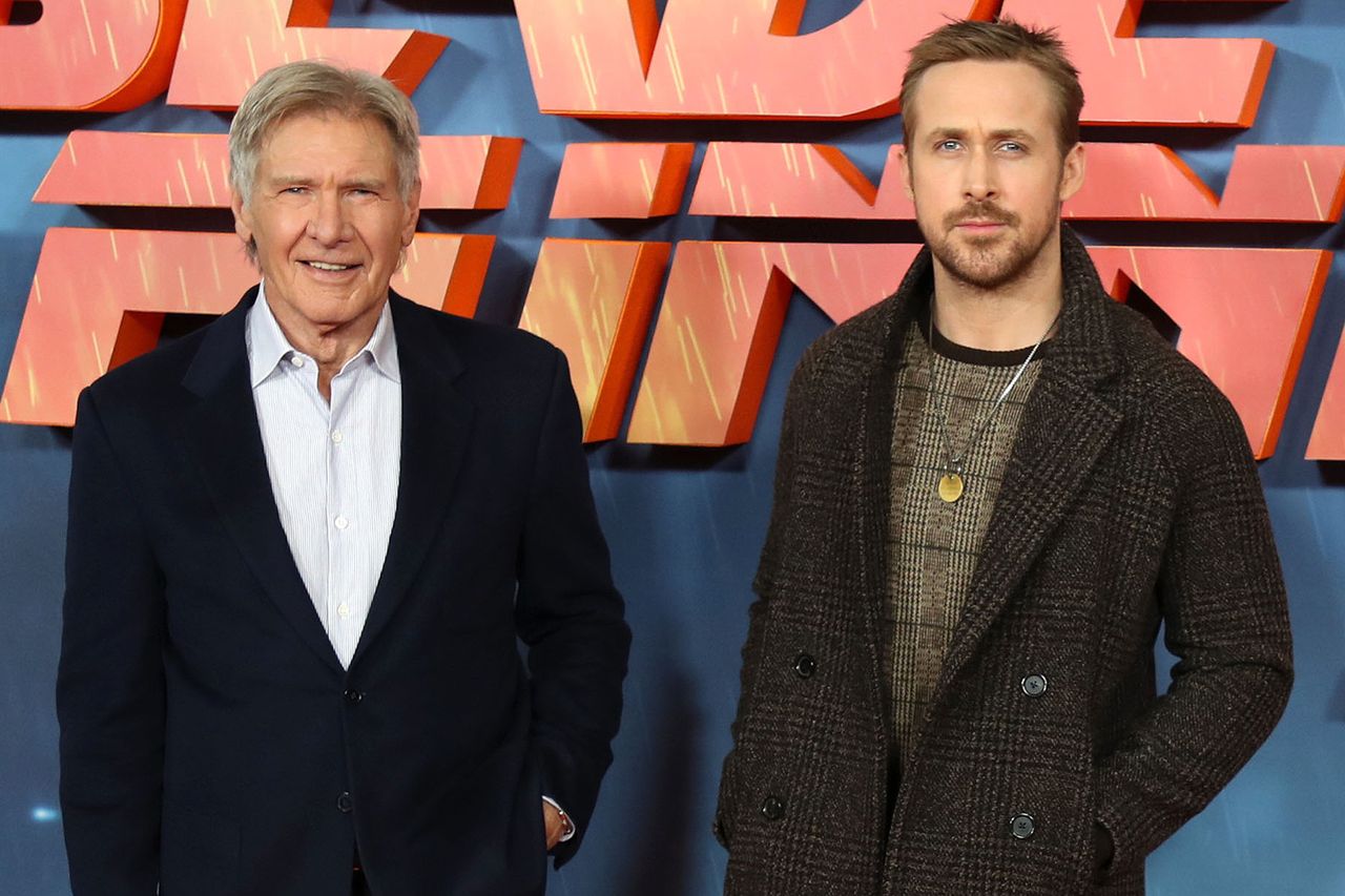 Ryan Goslingmand Harrison Ford attend the 'Blade Runner 2049' photocall at The Corinthia Hotel on September 21, 2017 in London, England. Harrison Ford and Ryan GoslingCredit: Mike Marsland/WireImage