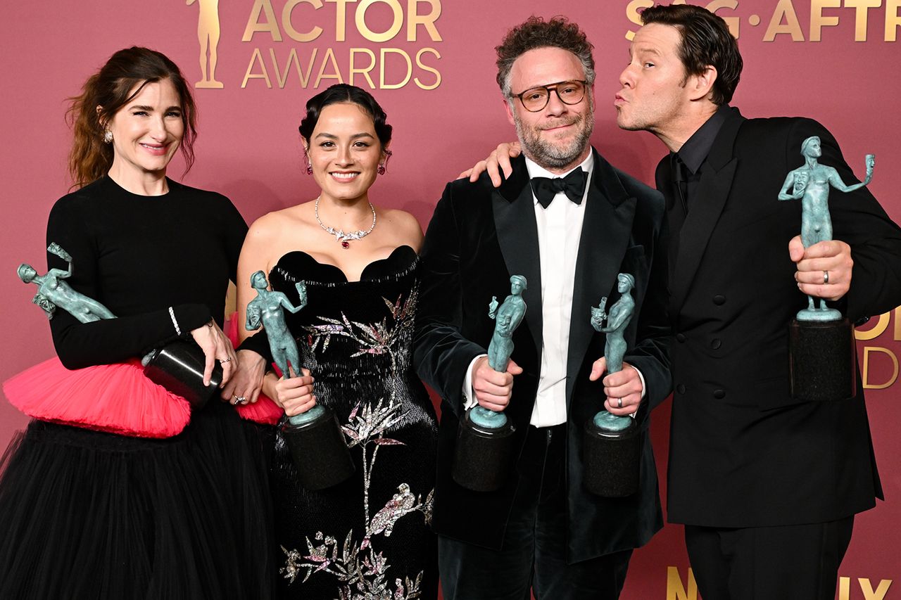 Kathryn Hahn, Chase Sui Wonders, Seth Rogen and Ike BarinholtzCredit: Gilbert Flores/Variety via Getty
