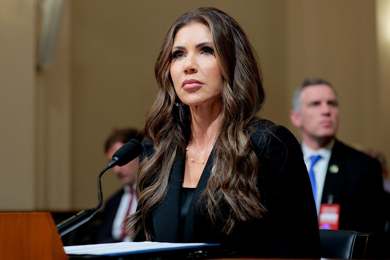 Kristi Noem speaks during a hearing with the House Homeland Security Committee on Capitol Hill on May 14, 2025 in Washington, D.C.Credit: Anna Moneymaker/Getty
