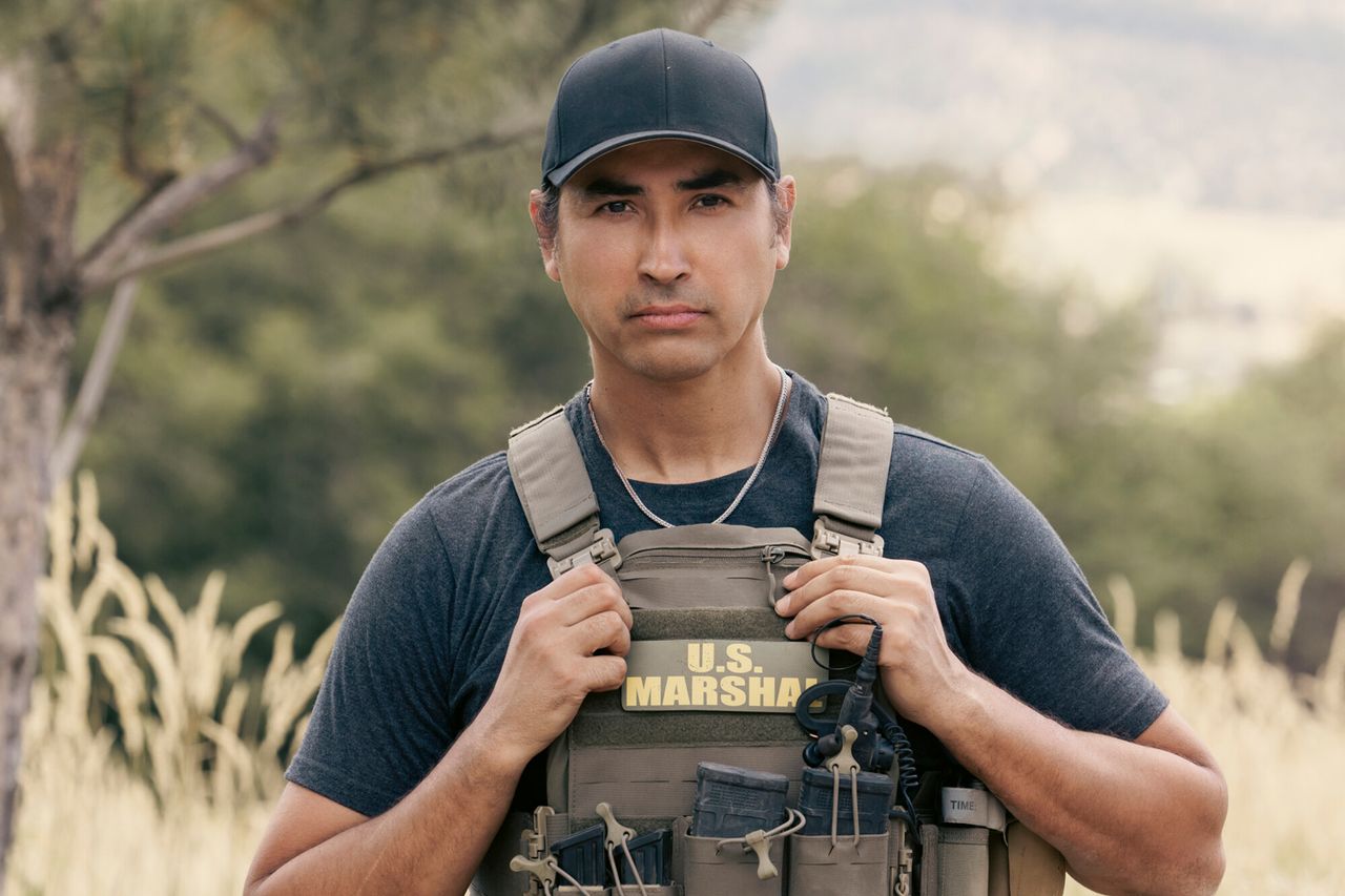Tatanka Means as Miles in Marshals. Tatanka Means as Miles in Marshals.Credit: Sonja Flemming/CBS