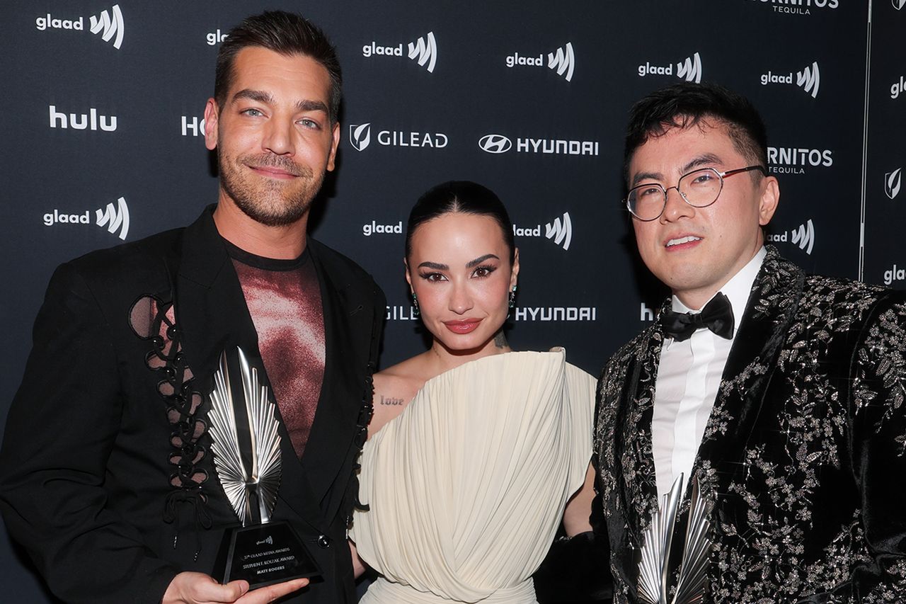 Matt Rogers, Demi Lovato and Bowen YangCredit: Christopher Polk/Billboard via Getty