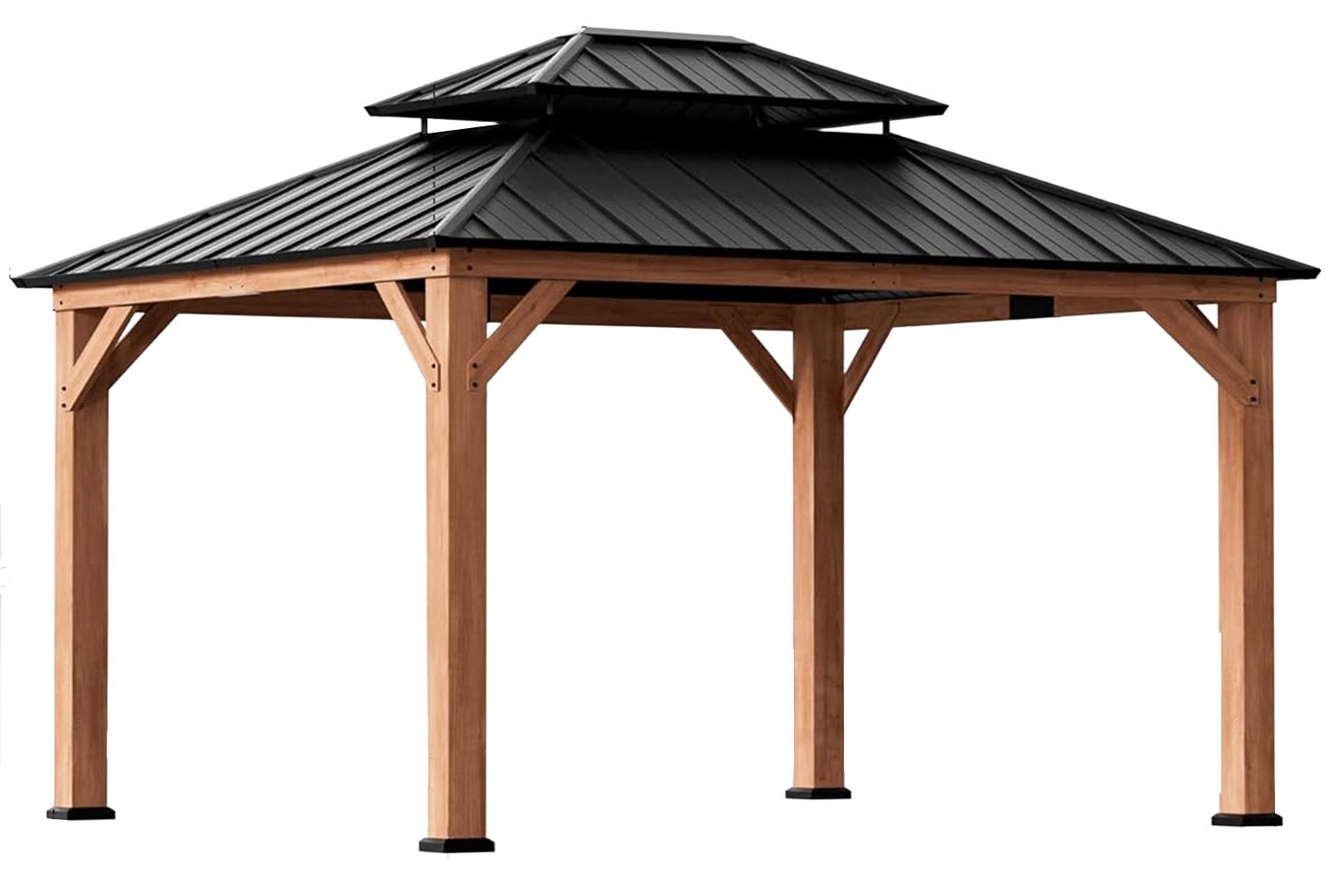 Modern Shade Rosewood Wood Gazebo