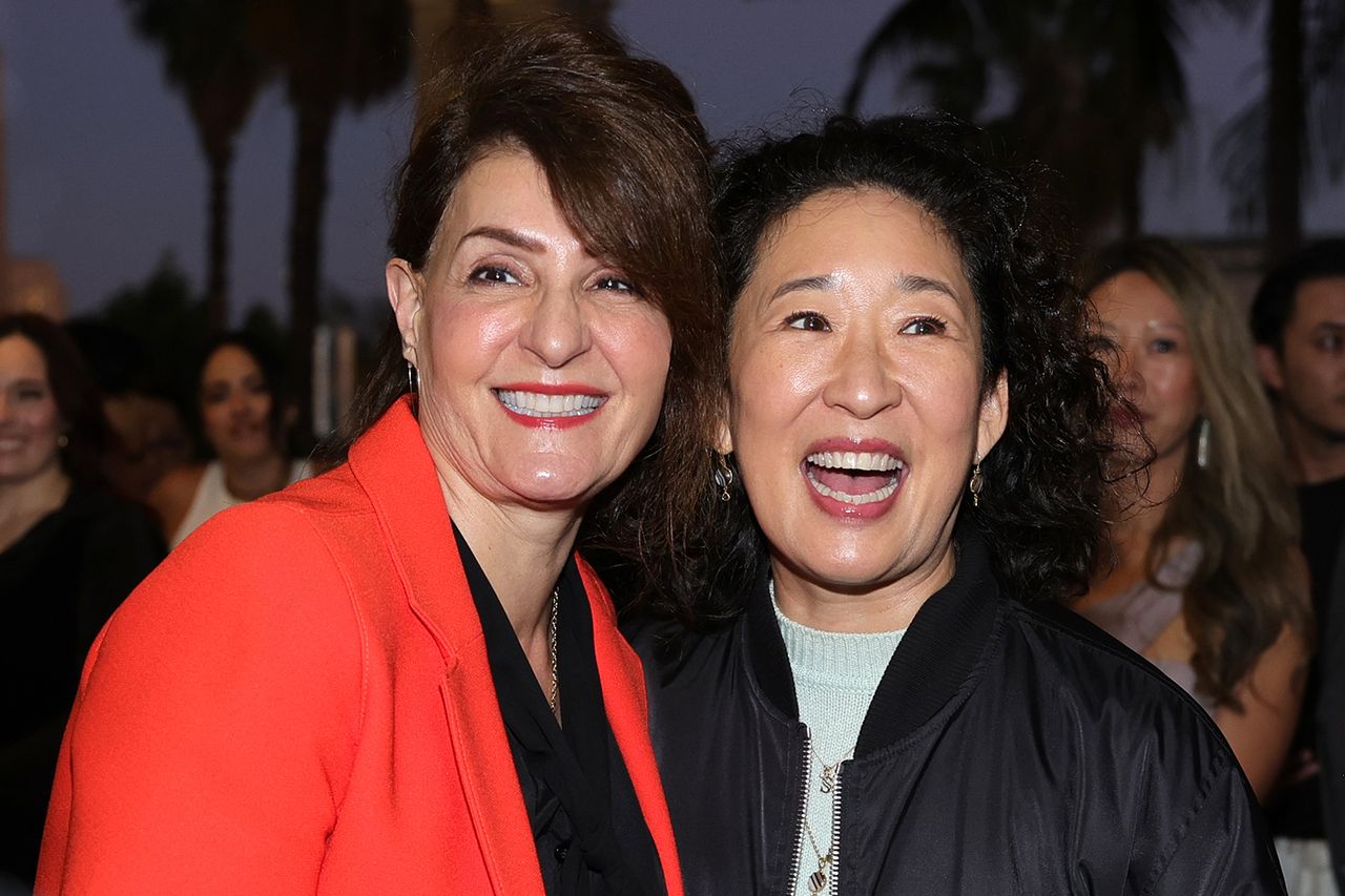 Nia Vardalos and Sandra OhCredit: Brianna Bryson/Getty