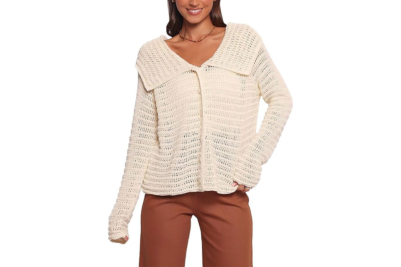 petal and pup womens lyra lage collar cardigan Credit: Amazon