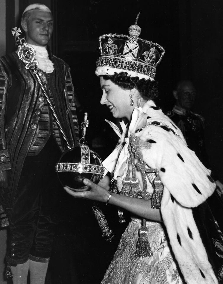 Queen Elizabeth wearing the Imperial State Crown. Queen Elizabeth wearing the Imperial State Crown.Credit: Hulton Archive/Getty