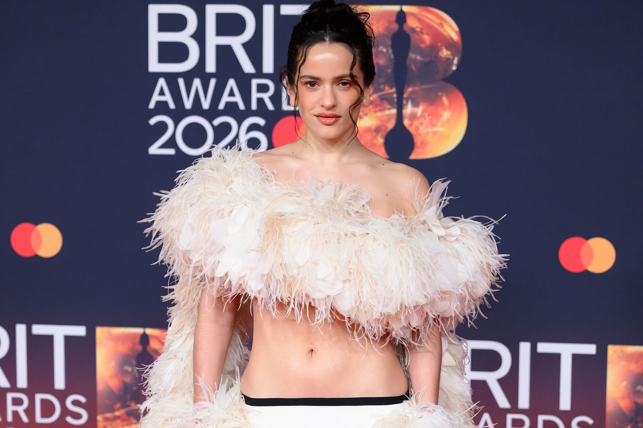 Rosala at the Brit Awards 2026 event wearing a feathered outfitCredit: Karwai Tang/WireImage