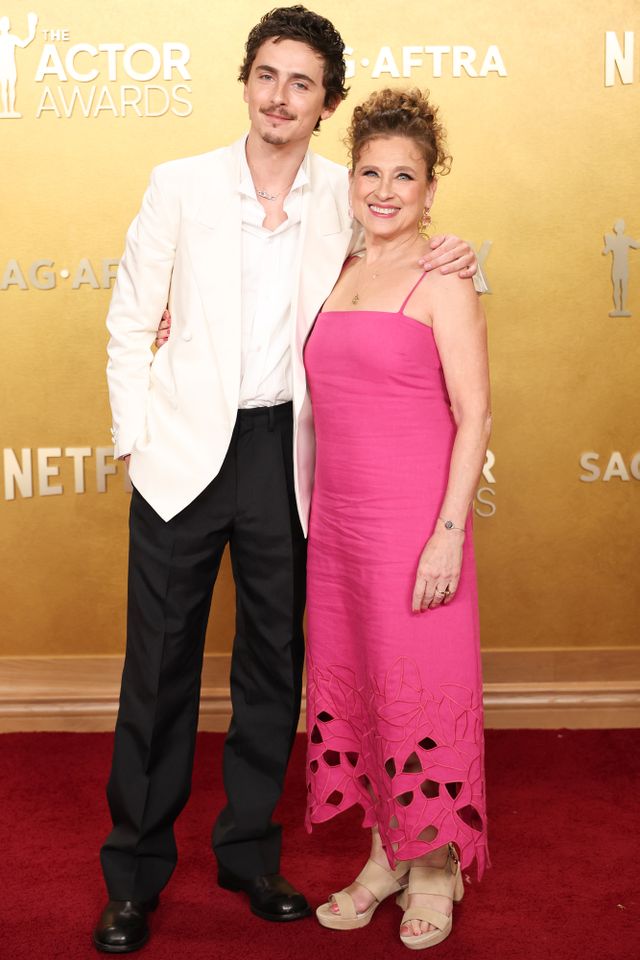 Timothee Chalamet and mom Nicole Flender at 2026 Actor AwardsCredit: Kevin Mazur/Getty