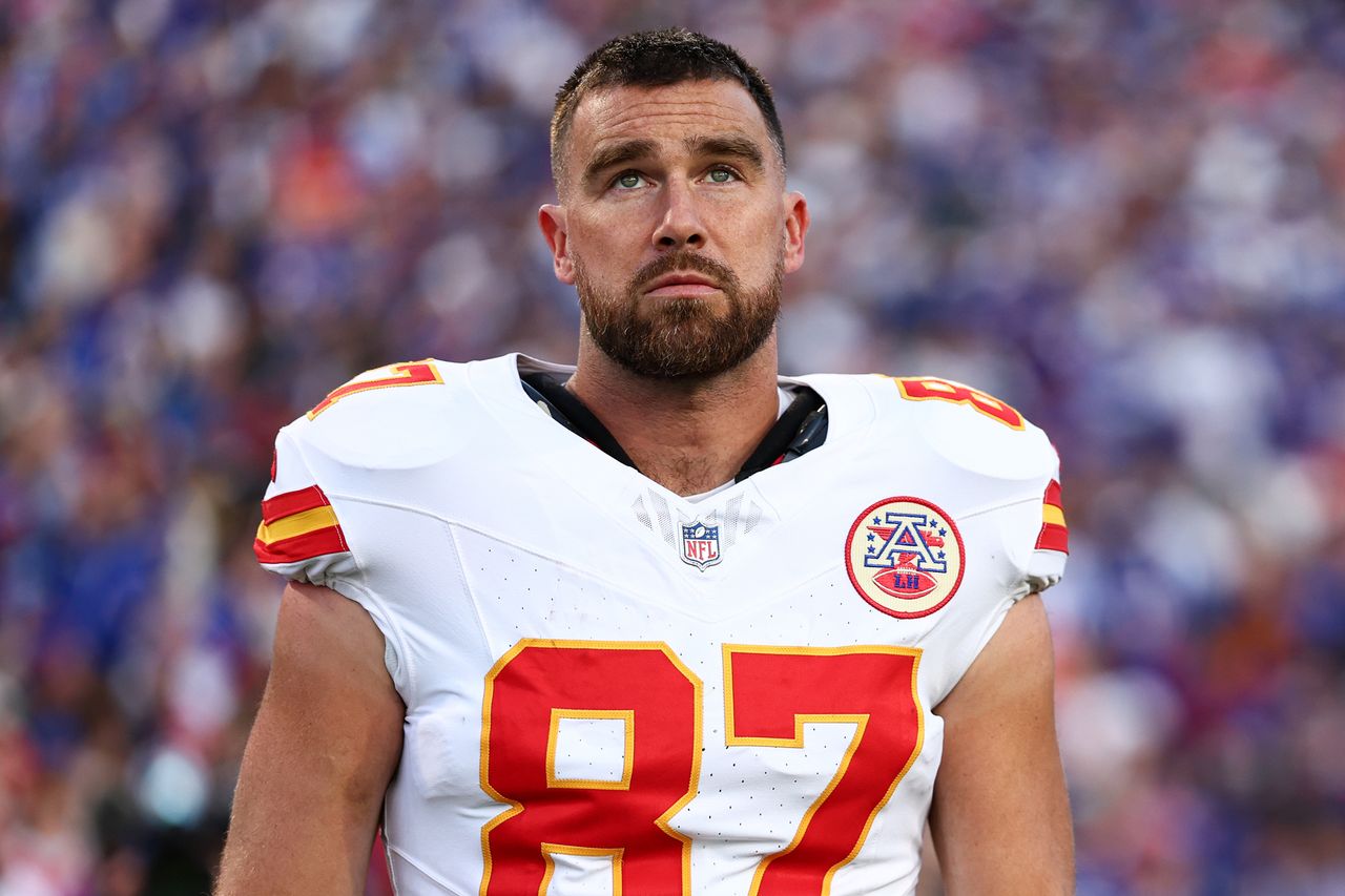 Travis Kelce #87 of the Kansas City Chiefs.Credit: Kevin Sabitus/Getty