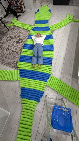 Serena Neel and her lizard pool noodleCredit: Serena Neel