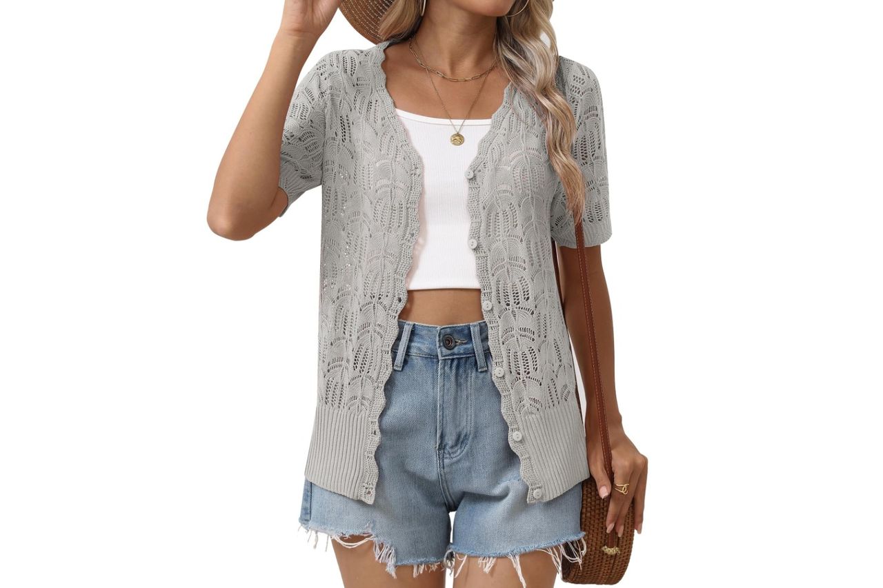 zeagoo womens short sleeve summer cardigan Credit: Amazon