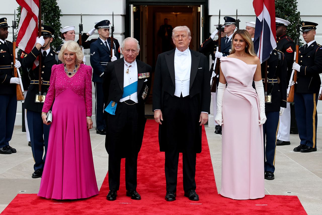 Queen Camilla, King Charles, Donald Trump and Melania Trump attending the state dinner on April 28, 2026.Credit: Chris Jackson/Getty