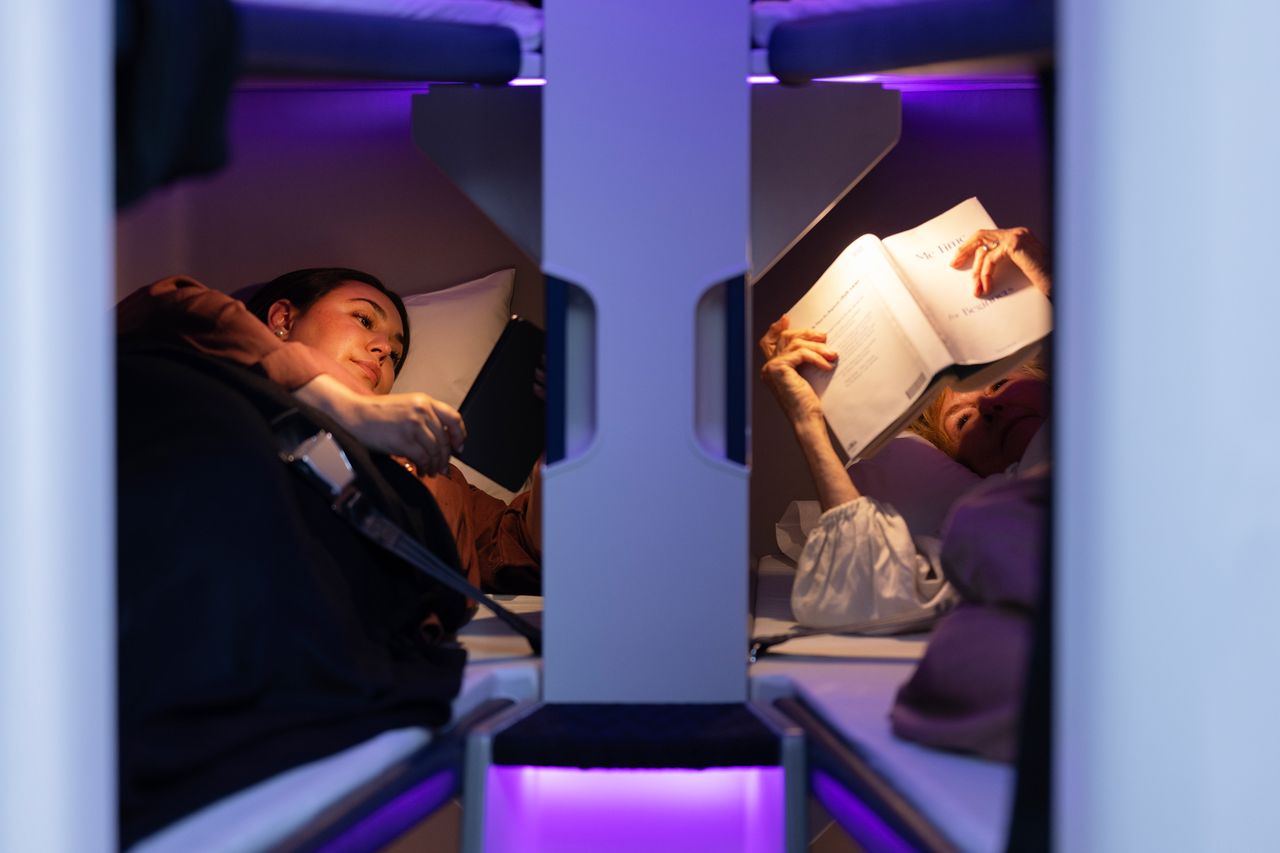 Air New Zealand 'Skynest' Passengers use Air New Zealand's 'Skynest' pods.Credit: Air New Zealand