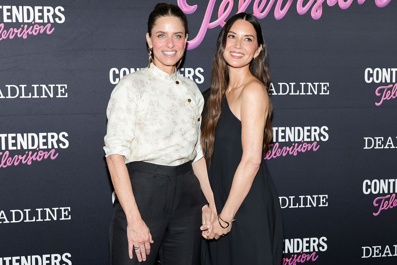 Amanda Peet and Olivia Munn in April 2025Credit: Monica Schipper/Getty