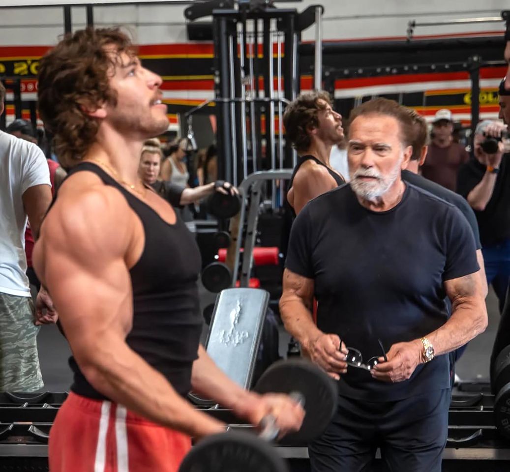 Joseph Baena and Arnold Schwarzenegger at Gold’s GymCredit: Joseph Baena/Instagram