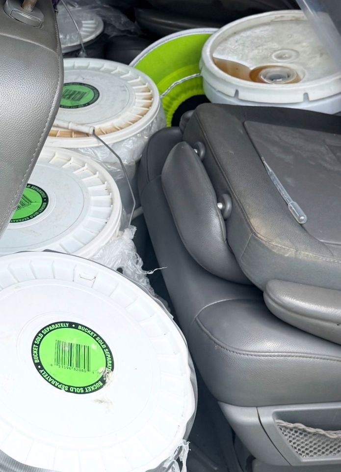 Buckets of substance that is likely liquid meth found in van in Fort Worth, TexasCredit: Fort Worth Police Department/Facebook