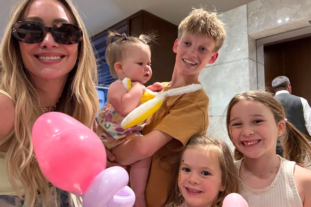 Hilary Duff (left) with her four children.Credit: Hilary Duff/Instagram