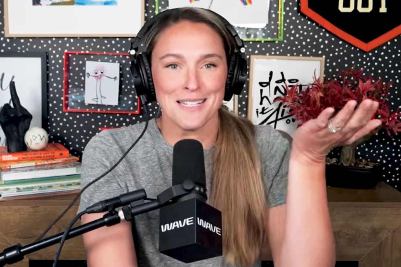 Kylie Kelce talked about her butter pecan iced latte and donut preferences in an April 2 podcastCredit: Not Gonna Lie/YouTube