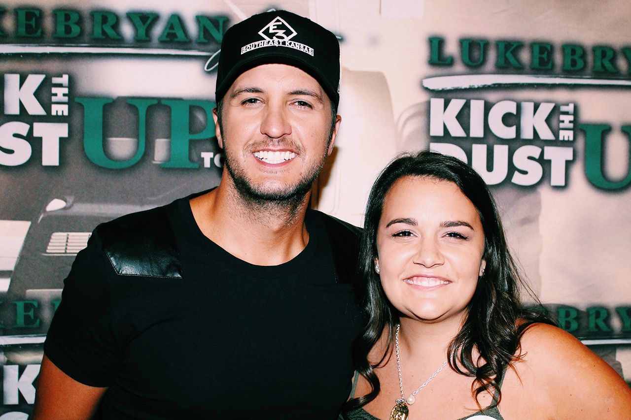 Luke Bryan with make a wish Alum on American Idol in 2015. Luke Bryan and Ashley in 2015Credit: Courtesy Make a Wish