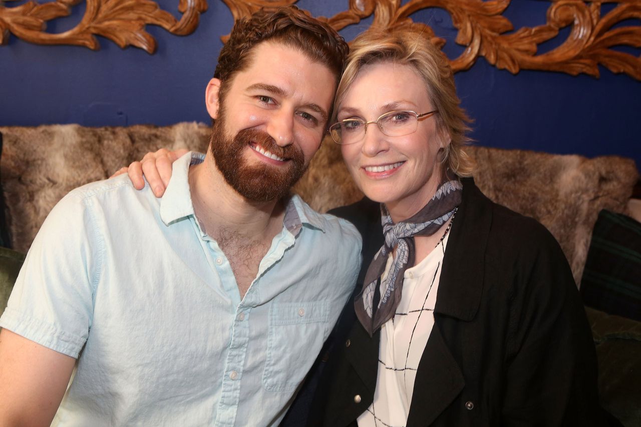Matthew Morrison and Jane Lynch pose backstage at the hit musical Finding Neverland on Broadway at The Lunt Fontanne Theater on June 10, 2015 in New York City Matthew Morrison and Jane Lynch in 2015Credit: Bruce Glikas/FilmMagic